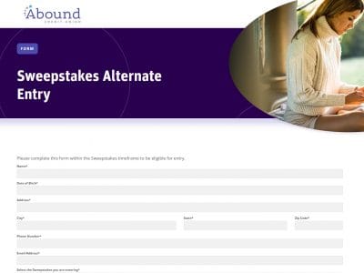 Abound Credit Union - 2025 First Mortgage Payment Sweepstakes