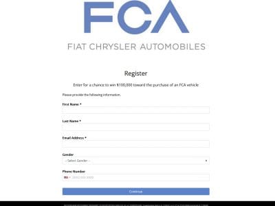 Fiat Chrysler Automobiles - 2025 FCA US LLC Sweepstakes