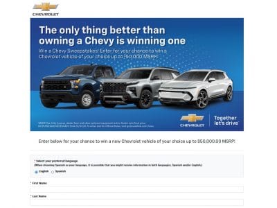 General Motor - 2025 Win a Chevy Sweepstakes