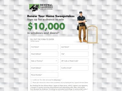 Renewal by Andersen - 2025 Renew Your Home Sweepstakes